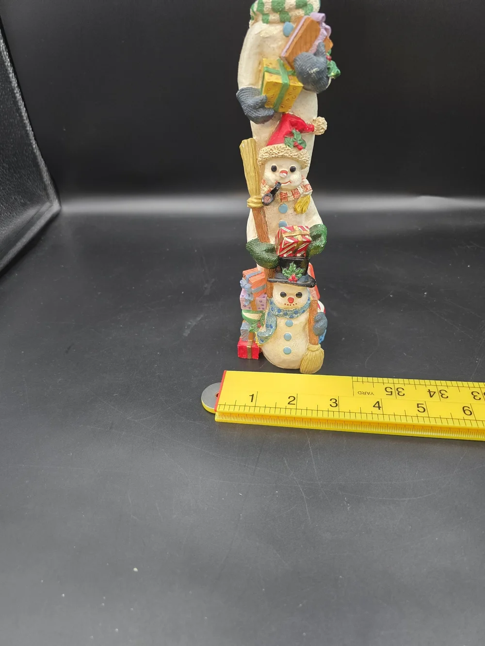 Stacked Snowmen Holiday Tower Figurine - Multicolor